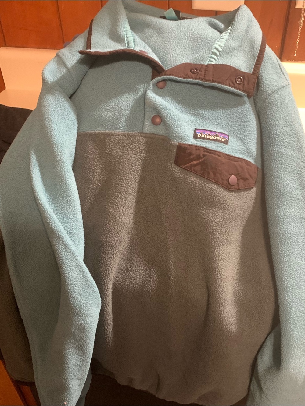 Patagonia Synchilla Snap-T Fleece Pullover Blue Gray Colorblock Medium - Picture 1 of 4